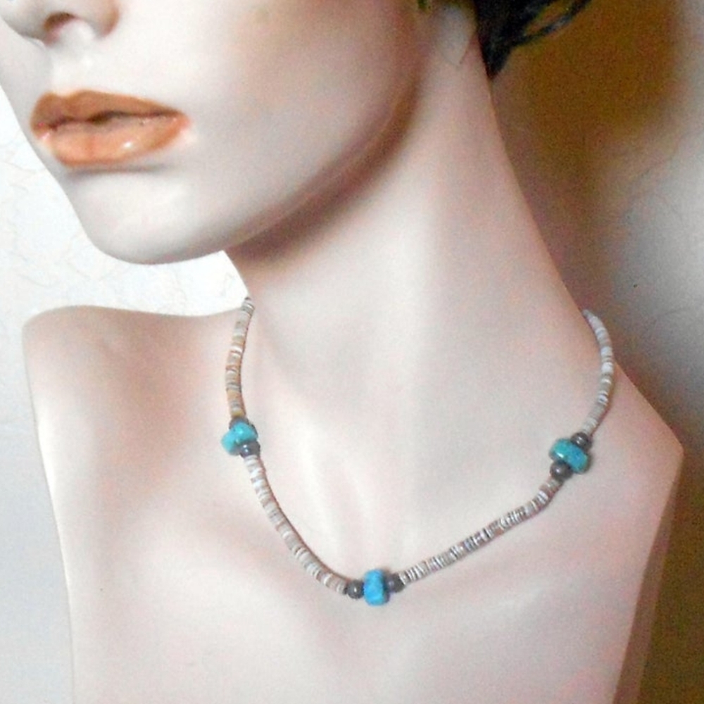 Vintage Native Heishi Turquoise Necklace